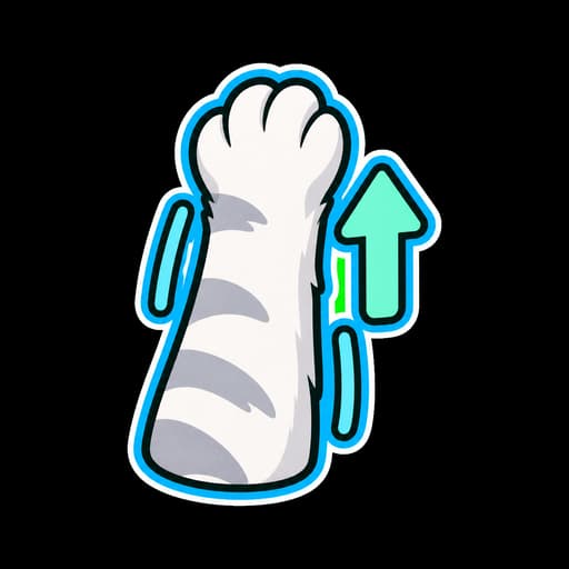 HYPURR sticker: paw pointing higher